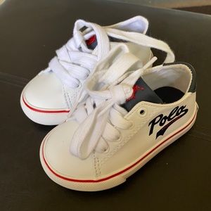 White polo Ralph Lauren baby sneakers
